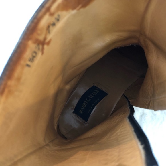 Mario Calugi Brown Leather Boots Size 7.5 - Picture 7 of 8